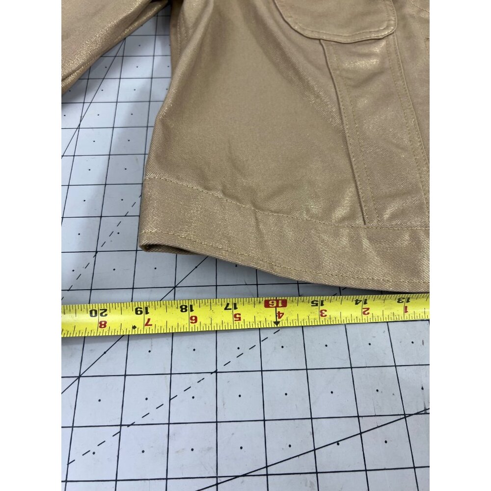 Lauren Jeans Co. Ralph Lauren Gold Metallic Jacket Sz.  P/L Cotton Blend Women's - Picture 10 of 12